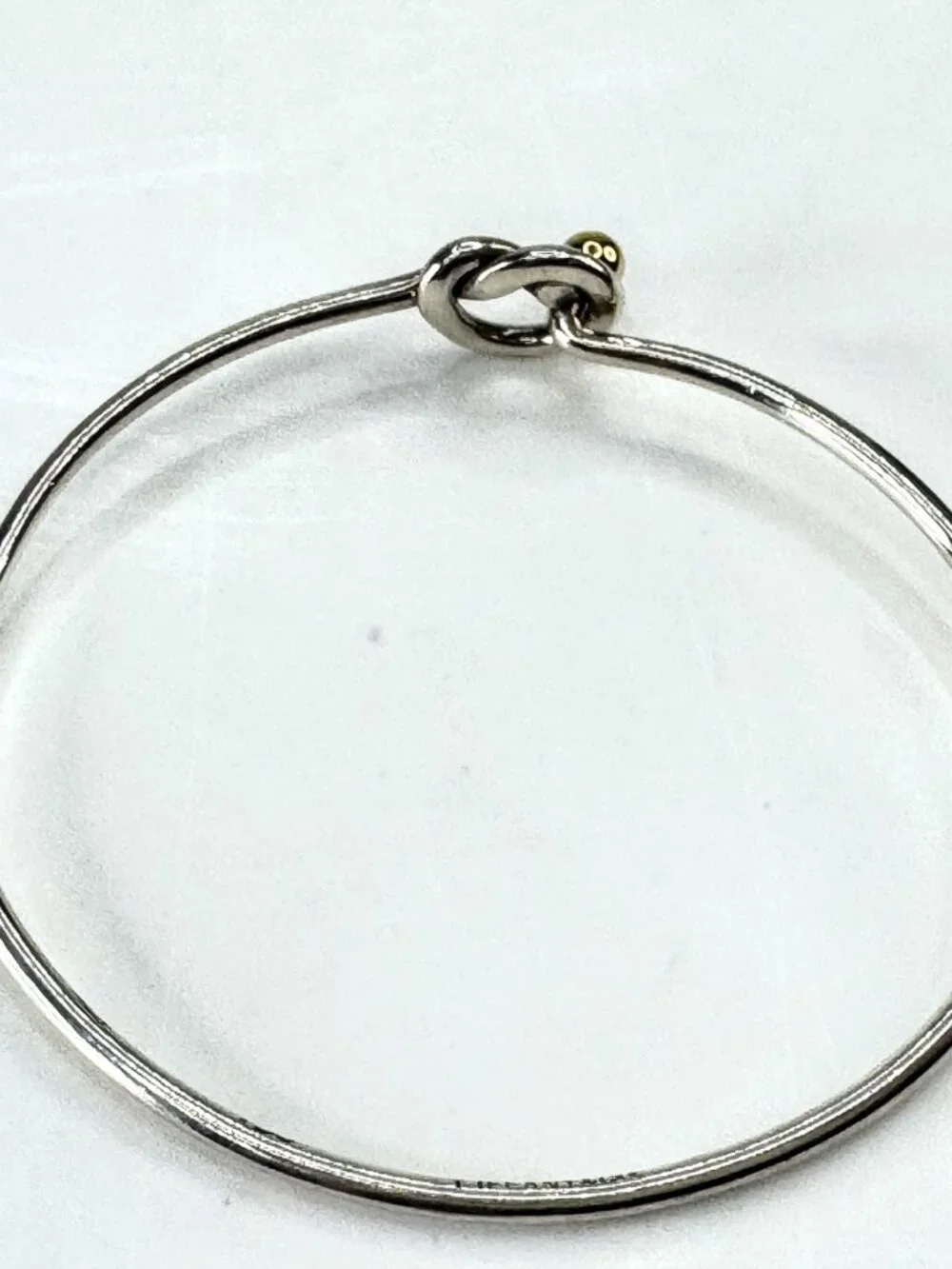 Tiffany & Co. Hook & Eye 18K Gold Sterling Silver Bangle Bracelet JR1880